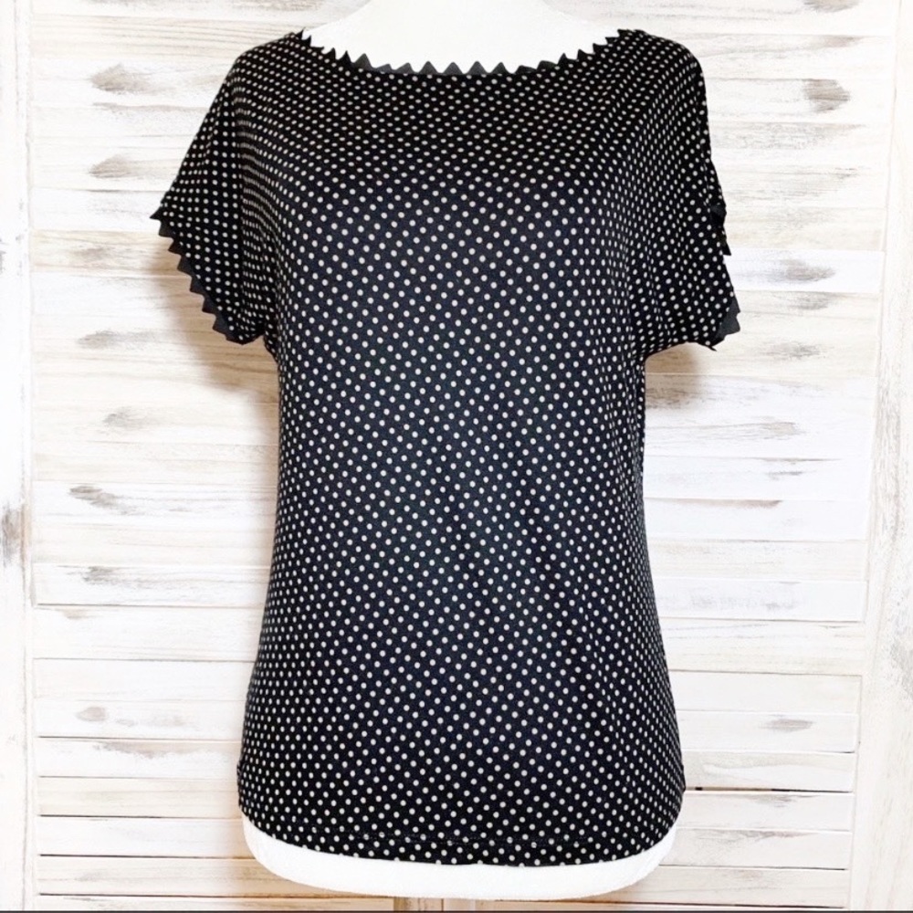 Ann Taylor | Polka Dot Short Sleeve Blouse